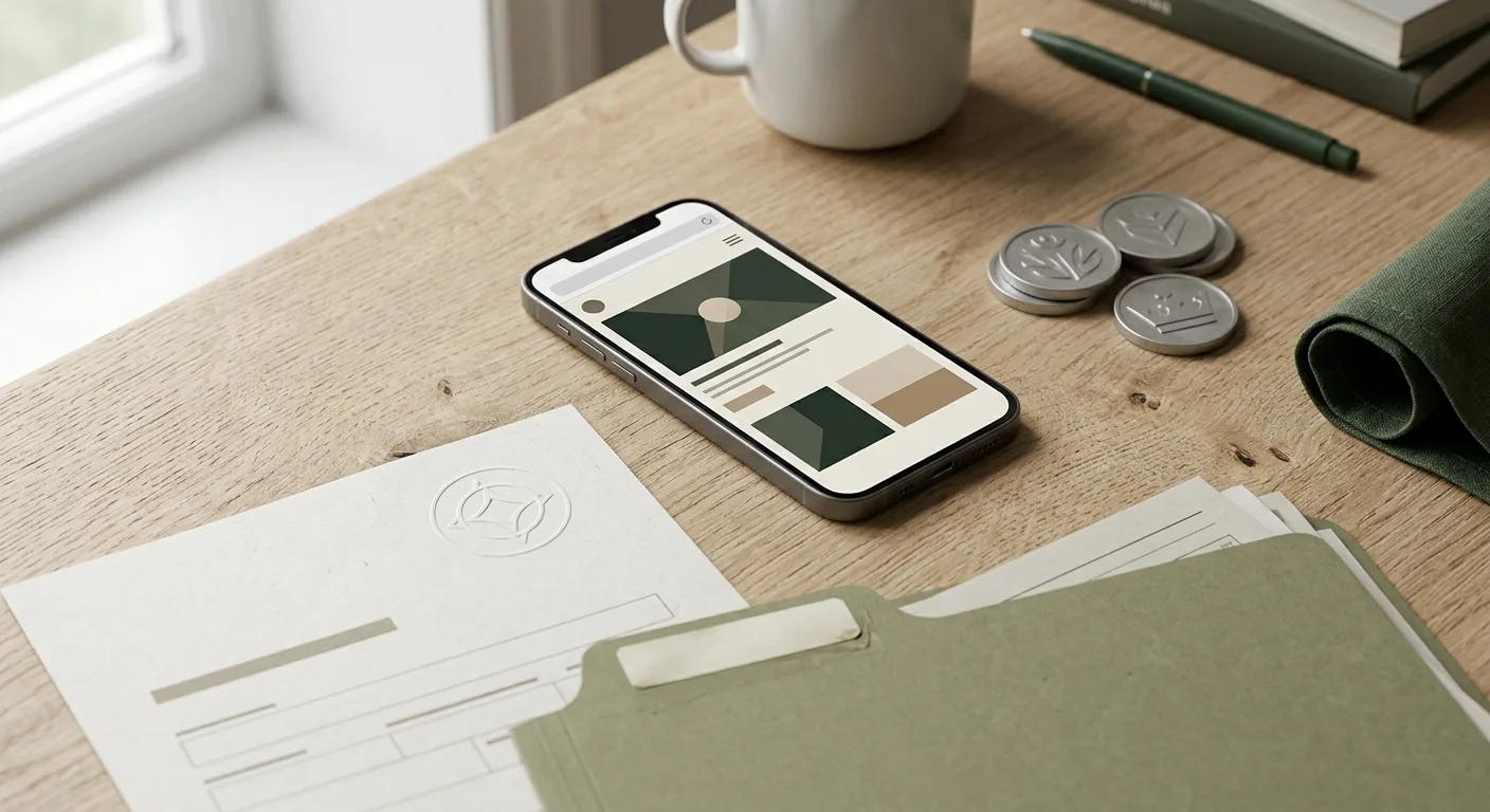Neutral dansk illustration af DKK, mobilbrowser, licens og skatteforhold